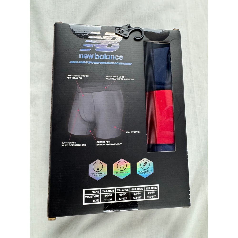 New Balance Mens 3 Pack Premium Performance Boxer Briefs 4XL Plus - Picture 5 of 11